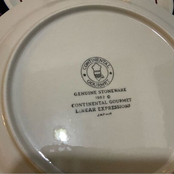 Set of 4 Continental Gourmet, Linear Expressions dinner plates   Japan 10.5” - Picture 7 of 8
